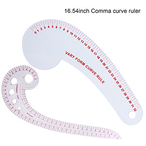 Boao 6 Pieces French Metric Ruler Plastic Sewing Tools Curve Shaped