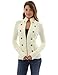 PattyBoutik Women Military Mock Neck Zip Up Cardigan (Ivory Small)