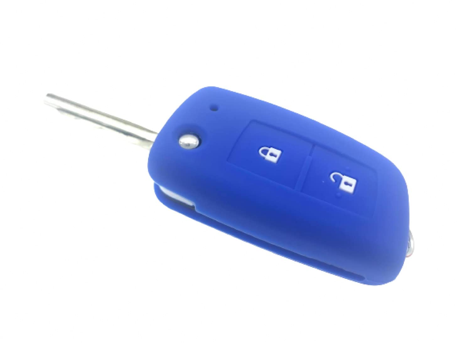 Nordecco Silicone Key Case Cover Compatible With 2 Button Flip Key Fob Fits XTrail Juke Micra Pulsar (Blue)