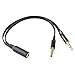 3.5mm Female to 2 Male Mic Y Splitter Audio Cable Black