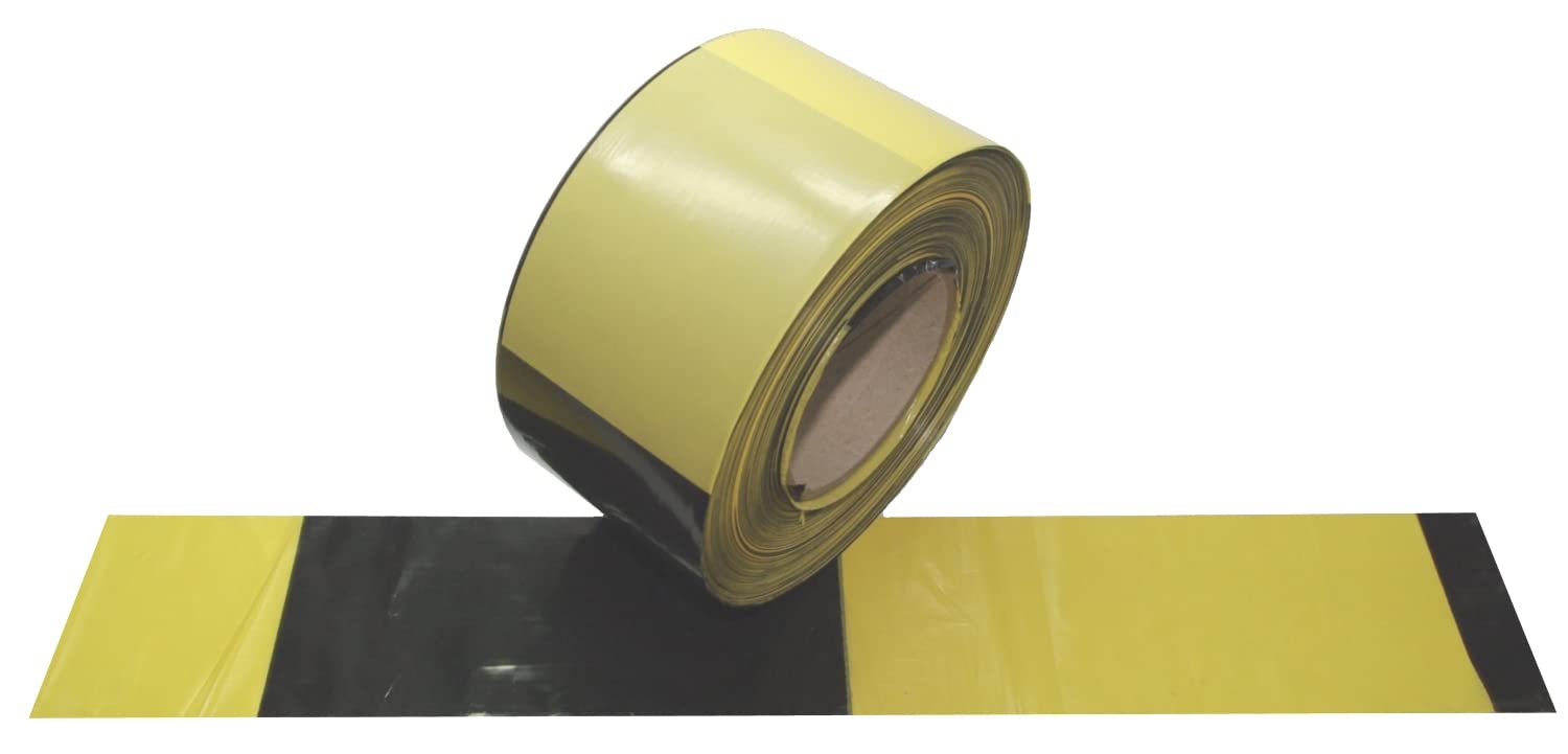 FLUID 10024 Barrier Tape Warning Tape Flutter Tape Extremely Tear-Resistant Length 500 m Black / Yellow Blocked