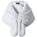 Caracilia Warm Faux Fur Wedding Shawl Wrap for Wedding Party Show CA95 , Ivory , Small