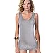 Moxeay Women Scoop Neck Cotton Extra Long Tank Top Vest (XL, 3pcs)