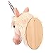 Juvale Unicorn Head Wall Mount - Wall Art Room Decor, Girls, Pink - 8.5 x 16.2 x 7 inches