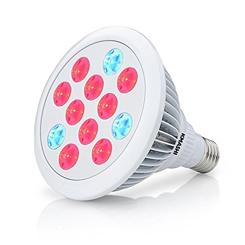 LED Grow Light Bulb, KMASHI 24W Light Plant E27 with 12 LEDs High Efficient Hydroponic for Indoor Plant Garden Greenhouse