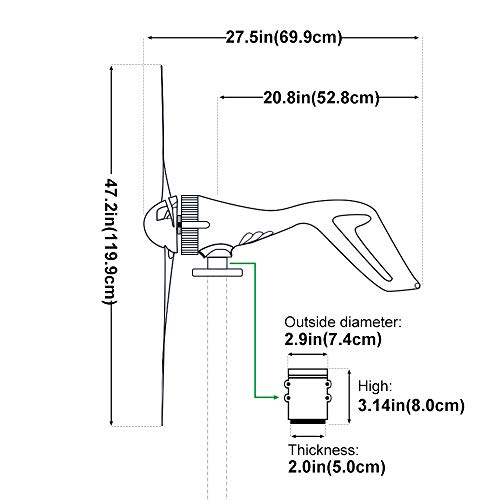 ECOWORTHY 4.8KWH 1200W 24V Solar Wind Generator System Complete Kit