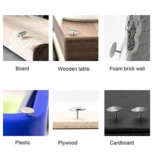 image for Grtard 300 Pack Steel Thumb Tack, Thumb Tacks Push Pins Silver Round H