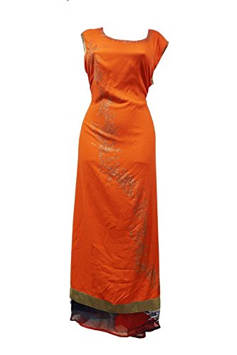 orange colour one piece dress