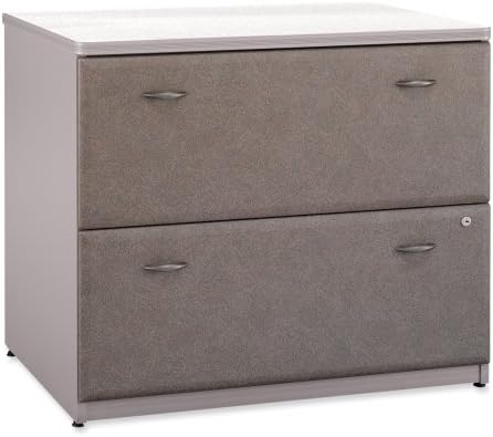 bbf Series A Collection Lateral Files - 36quot; x 23quot; x 29.9quot; - Melamine - 2 x File Drawer(s) - A4, Letter, Legal - Ball-bearing Suspension, Interlocking, Security Lock - Pewter