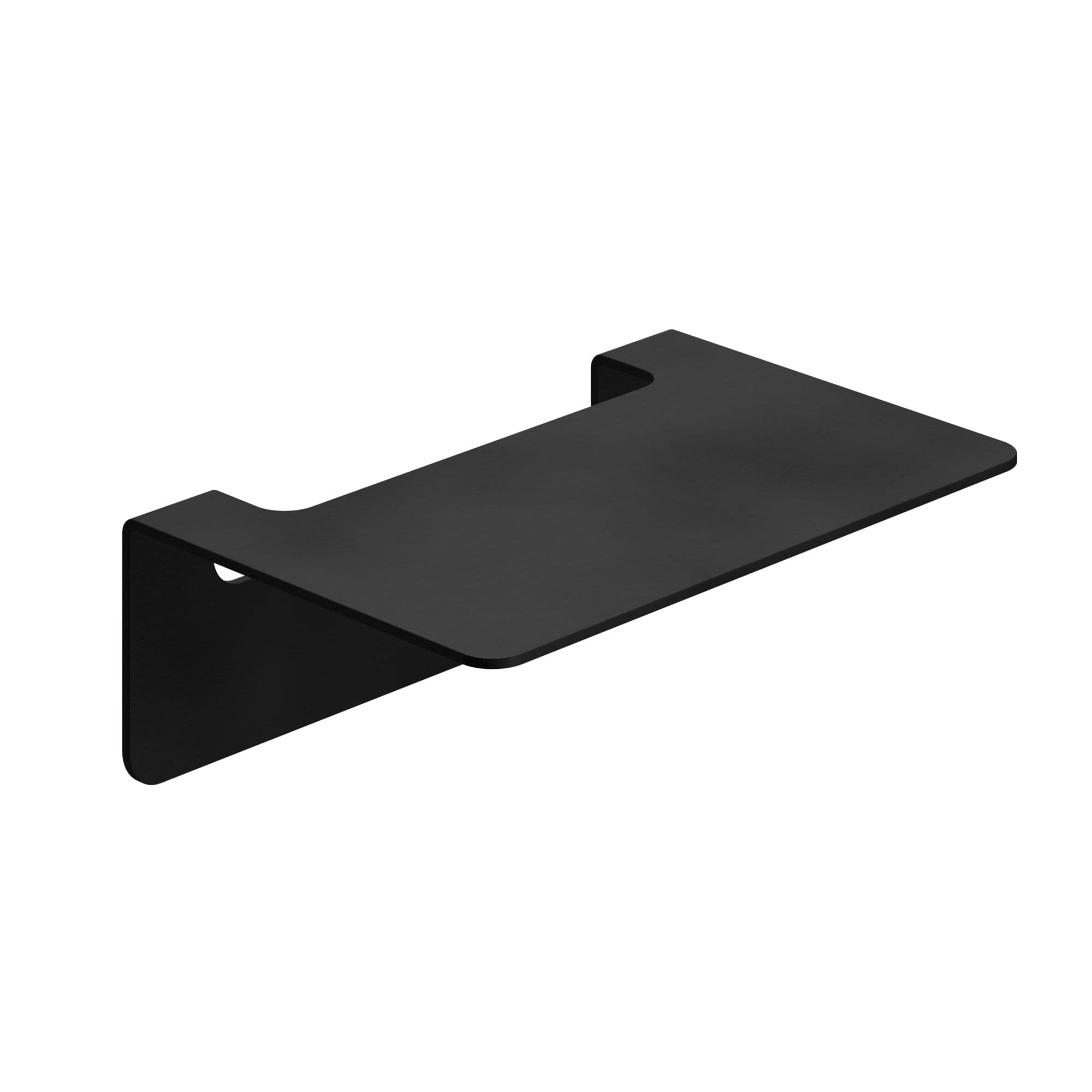 WEISSENSTEIN Self Adhesive Small Shelf – Industrial Strength Wall Adhesive – 100% Stainless Steel – Mini Short Narrow Bathroom Shelf 14cm x 9.5cm x 5cm - Black