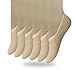 Eedor Thin No Show Socks Womens Non Slip Flat Boat Line Low Cut Socks Beige Large (8-10), 6 Pairs