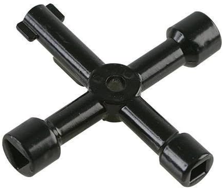 DURATOOL 22-13925 Utility Key, 4 Way, for Gas/Water Cabinets