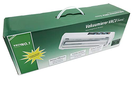 Vakuumierer für Lebensmittel VacuNo.1 - VACU Basic – Sous Vide - inklusive 10 Folienbeutel und Schlauch – Bild 3