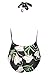 Cupshe Fashion Women's Lily Printing Padding Halter One Piece Swimsuit