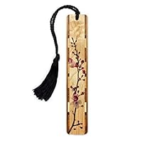 Cherry Blossom- Branch in Color Wooden Bookmark with Tassel