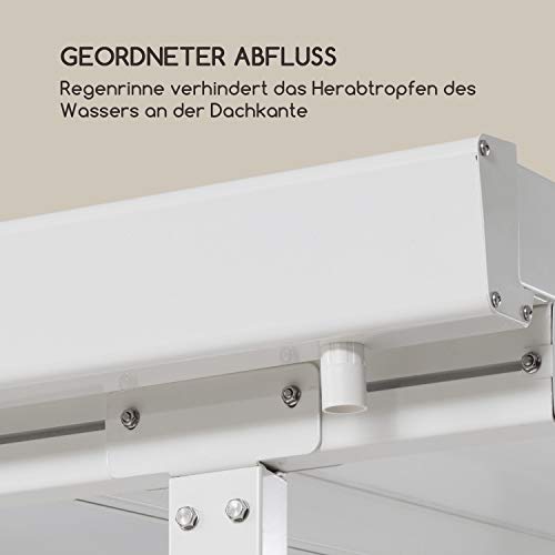 Blumfeldt Pantheon Solid Sky Amplio Pergola - Vordach Anbaupavillon, 300 x 300 cm, Regen- und Sonnenschutz, Rahmen… – Bild 6