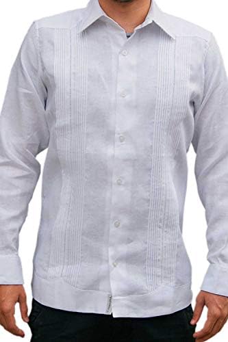 GUAYABERAS CUBANAS Slim Fit Guayabera Style. Elegant and Finest Tuck. Linen  100 Dress Shirts - Indress
