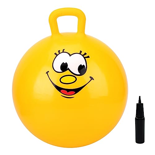 EVERICH TOY Hopper Ball, Yellow Hopping Toys for Kids, 20 Inch Bouncy Ball with Handle, Inflatable Bouncing Hoppity Hop Toys for Boys and Girls Gifts