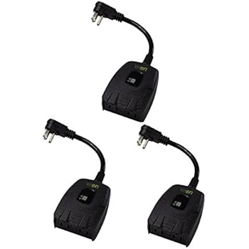 WiOn 50074 Outdoor Wi-Fi Light Control 2-Outlets, Wireless Switch, Programmable Timer, 3 Piece