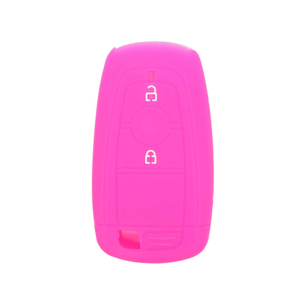 BROVACS Silicone Cover Protector Case Holder Skin Jacket Compatible with FORD EcoSport Mondeo Edge 2 Button Smart Remote Key Fob CV4712 Rose
