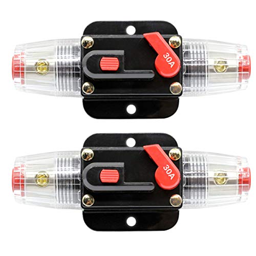 ZOOKOTO 2 Pcs 12V-24V DC Fuse Holder 20A 30A 40A 50A 60A 80A 100A 150A,Inline Circuit Breaker With Reset Button For Auto Car Marine Boat Stereo Switch Audio Inverter System Protection (30A - View #13