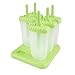 Classic Repeated Use Popsicle Molds Ice Pop Molds BPA Free, Oval, Set of 6 (Green)