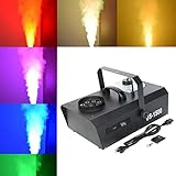 Tengchang 1500 Watt DMX-512 Smoke Fog Machine RGB 3 IN1 9 LED Lights Remote Control DJ Party Stage Show Fogger Vertical Spray