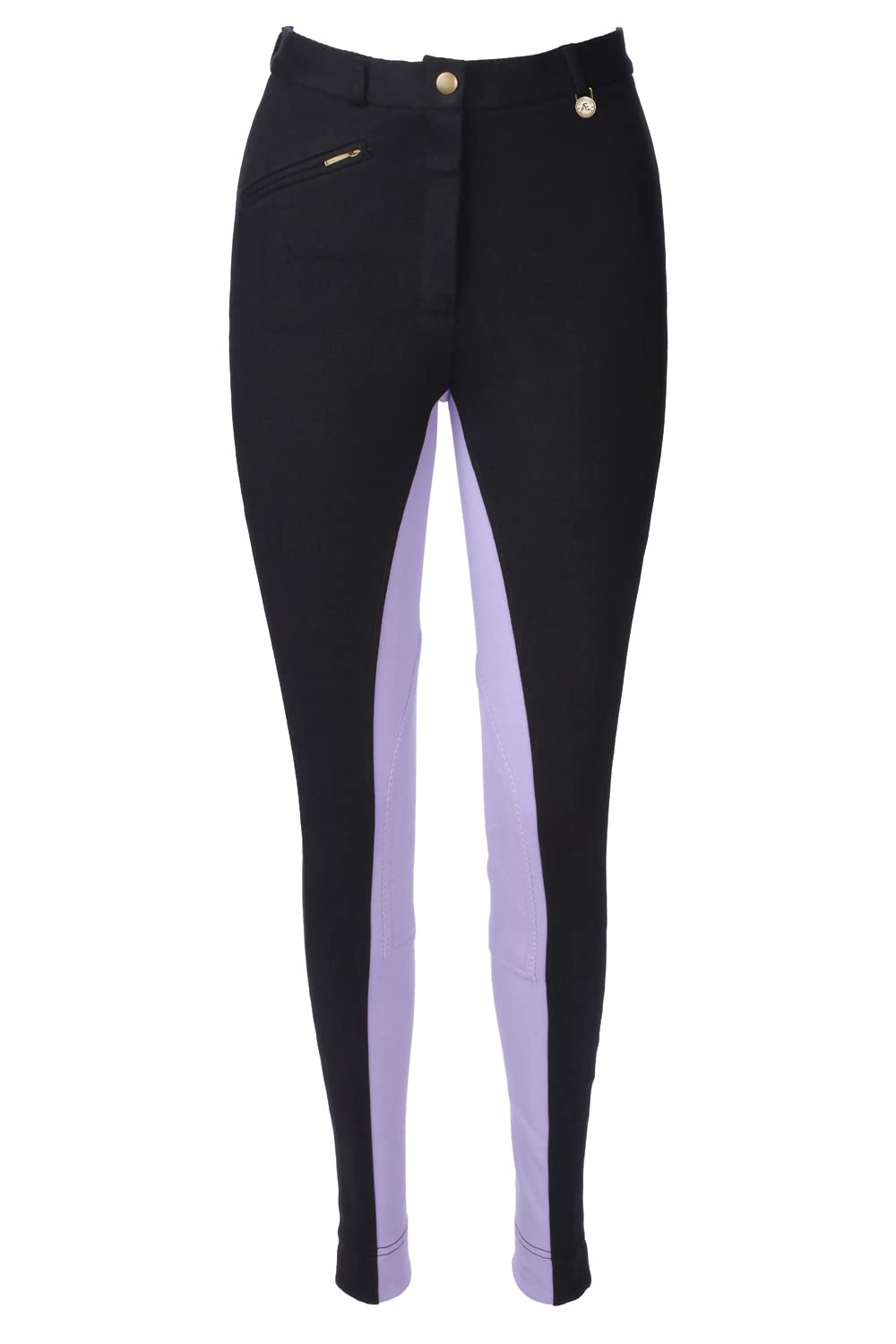 Avon Equine Horse Riding Ladies Soft Stretchy Jodphurs Girls and Women Jodhpurs Jods Two ToneBLACK/Baby PURPLE32