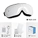 Eye Massager Wireless Eye Care Machine Portable Eye Mask with Compression Vibration Heating Music Therapy and 5 Working Modes for Vision Care Eyestrain Stress Relief etc. (Pearl White)