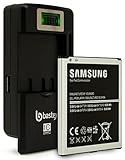 Samsung Galaxy S4 OEM Original Standard Li-ion Battery 2600mAh for Galaxy S4 - Non-Retail Packaging - Black/Silver (Certified Refurbished) plus One (1) Bastex External Dock LCD Battery Charger