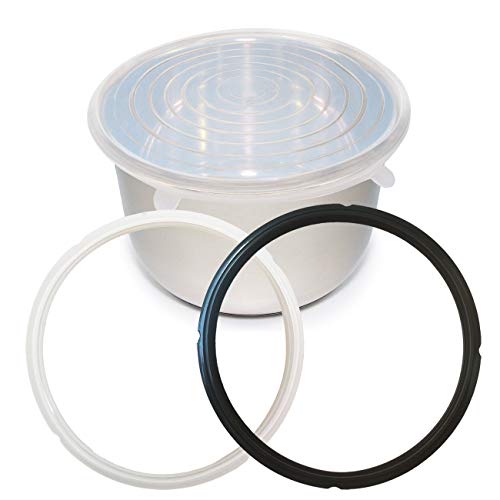 Nice-Components Silicone Lid Cover InstanPot Accessories, Silicone Sealing Rings 8 Quart (2 Ring(Clear Black)+lid, 8 Quart) - Thumbnail 6