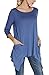 Women's Plus Size 3/4 Sleeve Tunic Tops For Leggings Loose Pocket Shirt (XXL, Blue)