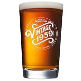 1959 60th Birthday Gifts for Men and Women Beer Glass | 60 Year Old | Best Gift Ideas Him Her Husband Wife Mom Dad | 16 oz Pint Craft Beer Glasses | Vintage Party Supplies Decorations Presents IPA