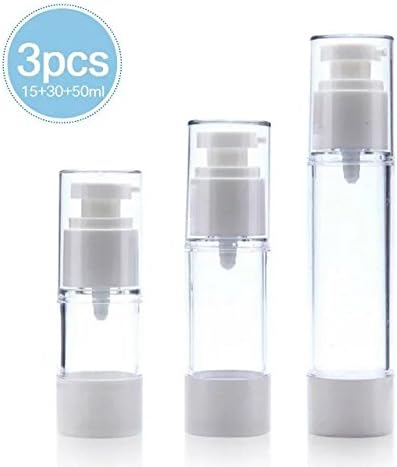 Brendacosmetic Set of 15ml,30ml,50ml Empty Bottle Emulsion Bottles Pump Bottle Portable Travel Bottle for Bottling Foundation, Essence.