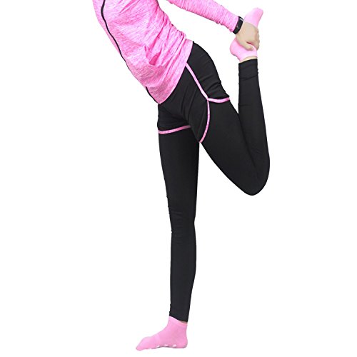 ELUTONG Grippers Pilates Non-Slip Socks Anti Skip Slipper Yoga Barre Ballet Grips Socks for Women