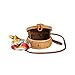 YOUNG-X Crossbody Round Straw Rattan Bags,Women Weave Handmade Chic Shoulder Bag Leather Straps Summer Beach Vacay (20x8cm, Natural Straw)