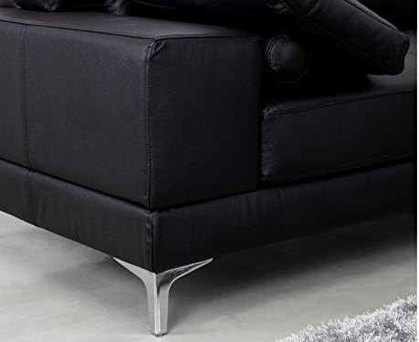 Canape Panoramique 7 Places Cuir Superieur Donatello Ii Noir