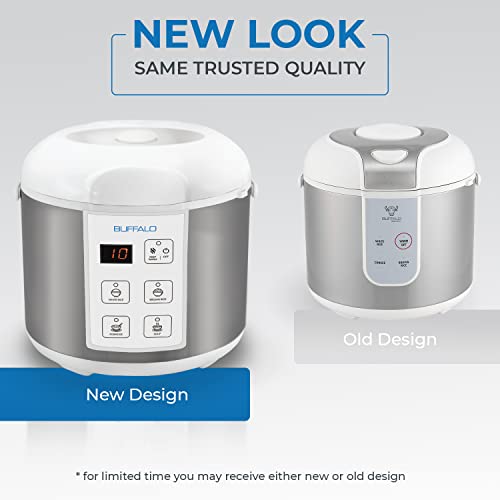 Buffalo Classic Rice Cooker with Clad Stainless Steel Inner Pot (10
