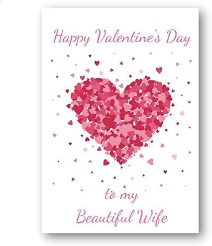 Second Ave Wife Valentine Card For Her Cute Romantic Card - Bursting Heart Design
