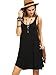 Romwe Women's Sleeveless Summer Swing Tank Sundress Black M