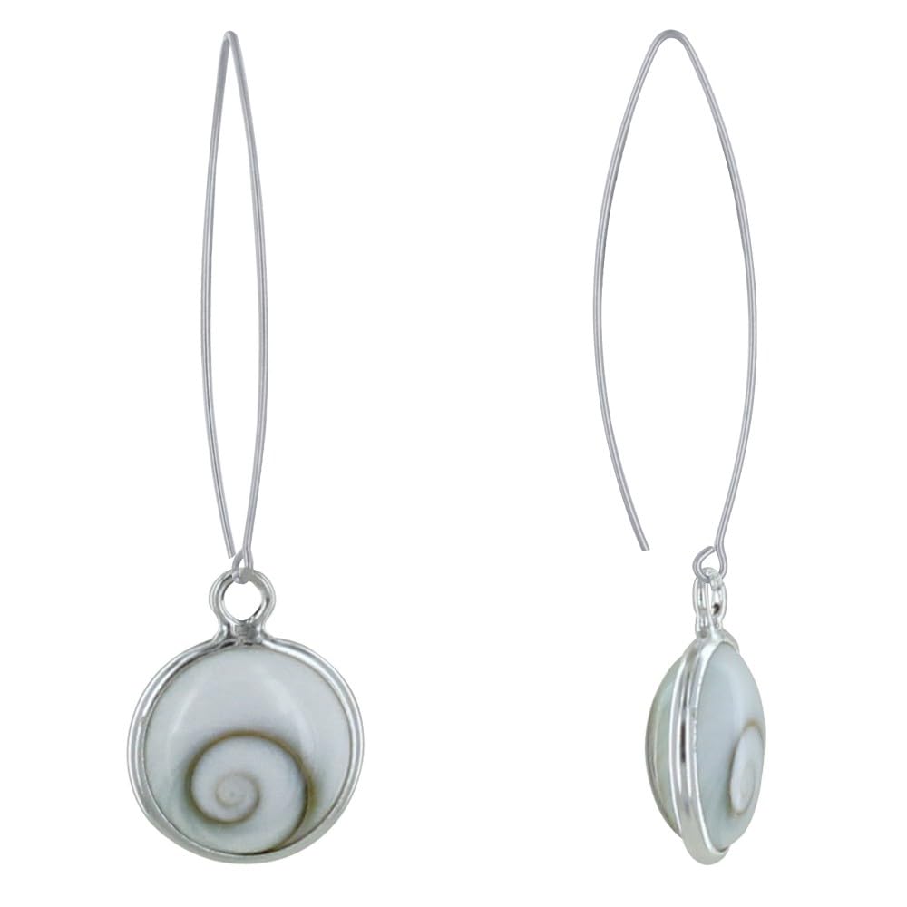 LES POULETTES BIJOUX - Sterling Silver 925 Earrings Great Round St. Lucia Eye