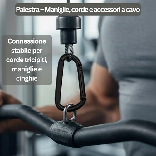 NEXAFIX - Carabiner Stainless Steel Black M8 8 cm (Set of 4) - Spring Lobster Clasp for Keys up to 250 kg - Backpack Bags Leash Dog Hammock Camping Gym