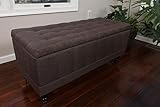 Home Life Lift Top Storage Bench with Tufted Accents Chocolate Brown Textured Linen Fabric with Wooden Legs (Kitchen)