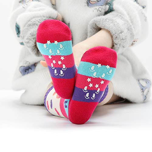 image for Cottock 6 Pairs Toddler Girl Knee High Grips Socks, Baby Socks Girl Sc