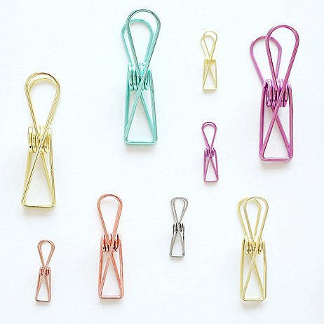 GGGarden 8/12/18Pcs Hollow Out Notes Metal Letter Multicolor Paper Binder Clips Folder Paper Clip DIY Marker Binding Supplies Organizer - Orange - 54 x 12mm