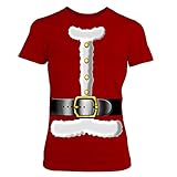 Mrs. Santa Claus Christmas T-Shirts Ladies Red