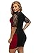 Women's V Neck Half Sleeve Ruched Lace Illusion Plus Size Night Out Cocktail Sexy Dresses