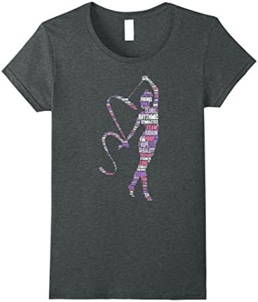 Women's Rhythmic Gymnastics Shirt: Word Cloud Art Vocabulary Small Dark Heather