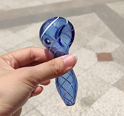 Portable Thick Glass Artwork, Bowl Shape Tube.(Blue)