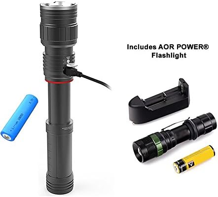 Nebo 6434 Slyde King 330 Lumen USB rechargeable LED flashlight/Worklight, rechargeable Li-ion Battery Bundle # AOR6434. Bonus AOR POWER Flashlight